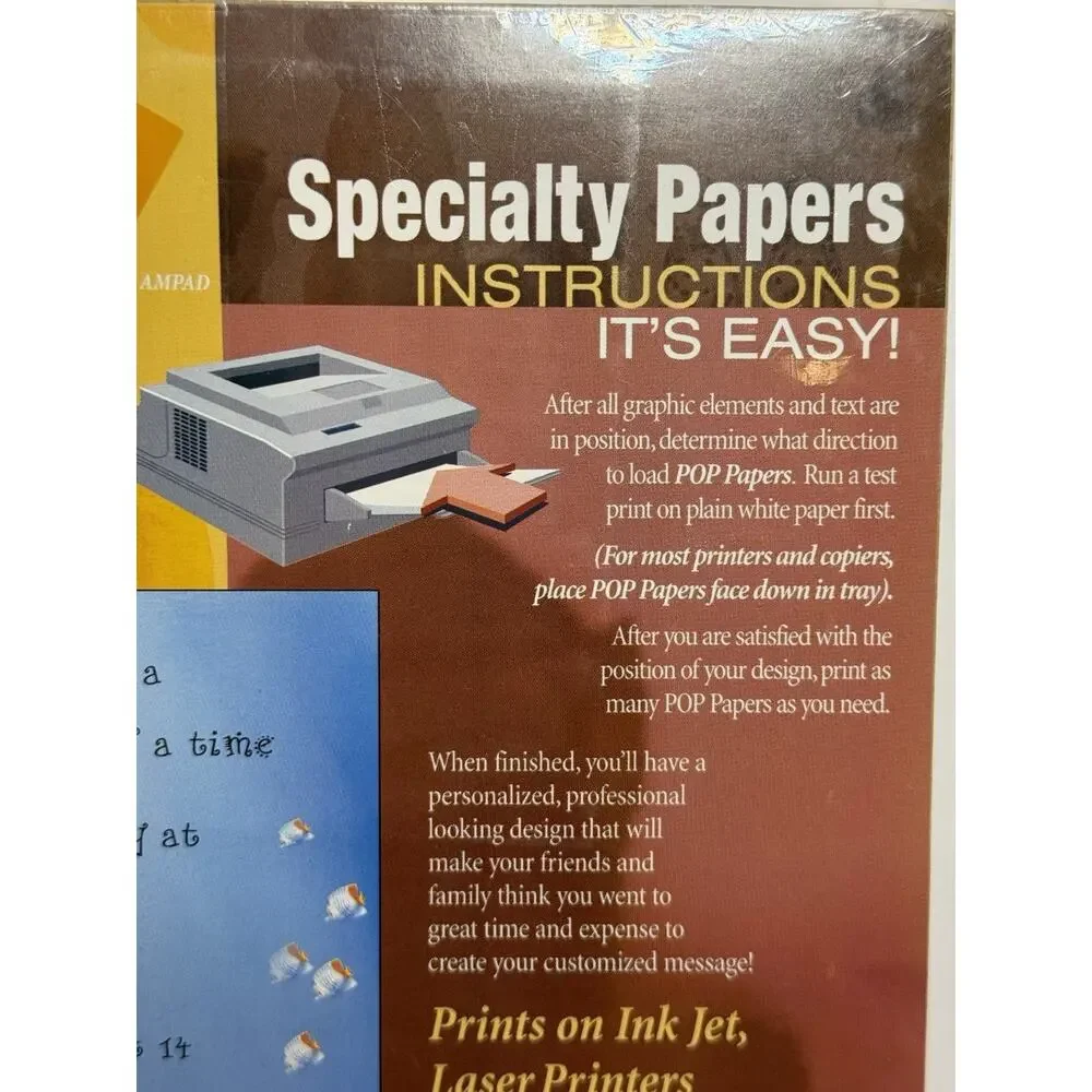 Vintage POP Papers Wine & Brie Specialty Paper Sealed 100 Sheets 1999